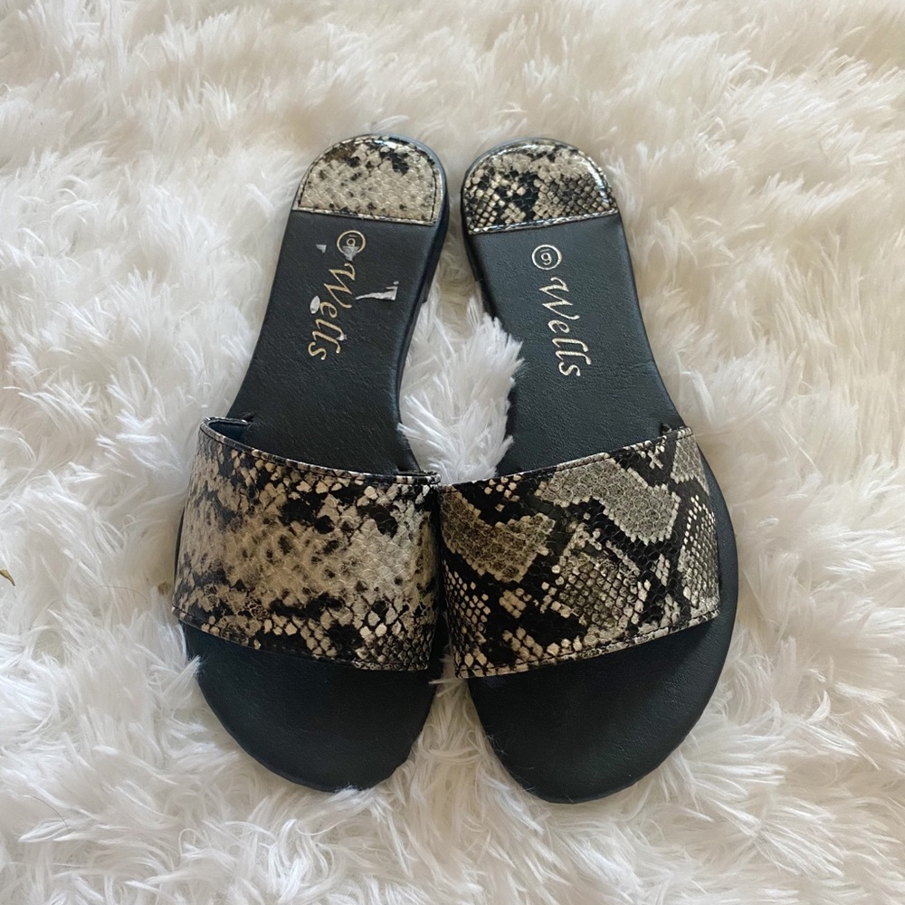 Snake print sandals